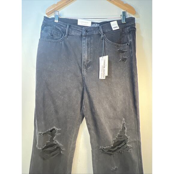 Judy Blue Jeans Women’s 15 32 Stretch Back Black Distressed Denim Slimming 36*33 - Picture 2 of 16